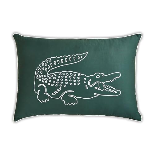 Lacoste Big Croc Collection Decorative Pillow, Posy Green, 16" x 24"