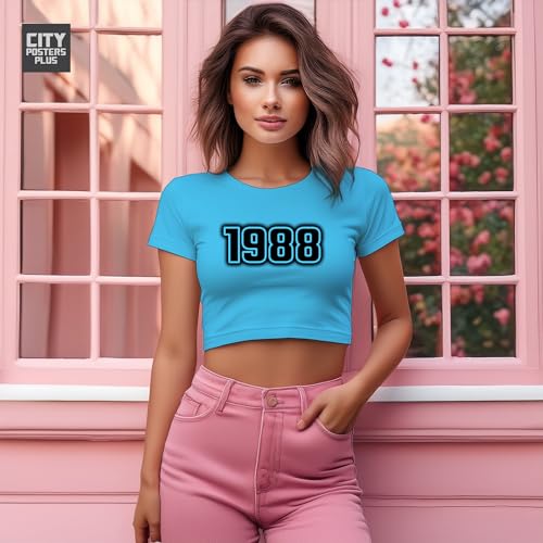 Crop top 1988 bleu ciel en finitions haut de gamme