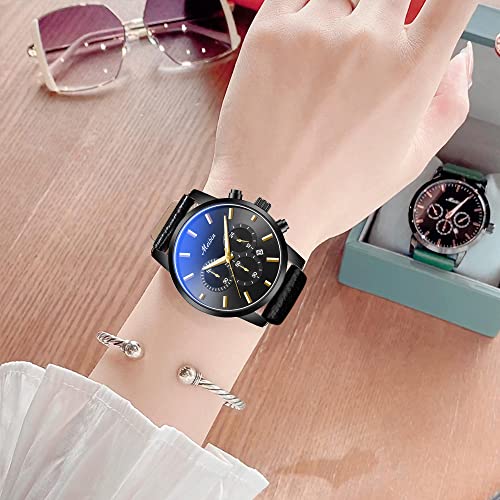 Leather Strap Waterproof Watch for Women - Quartz Casual Chronograph with Calendar - Women's Wrist Watch2