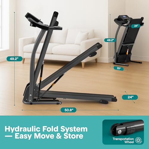 Image of SereneLife Treadmill with Incline & Handle Bars | Compact Portable Walking Pad & Treadmill for Home /Apartment | Wide Running Belt 40 inch x 16 inch | Includes Workout Trainer Program with Bluetooth App