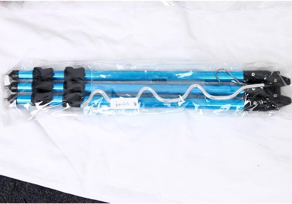 Telescopic Aluminum Alloy Fishing Rod Tripod Stand Portable Rack Holder 7 Rods for Sea Beach Offshore Fishing Accessories Tool, Adjustable 3 Legs Rod Rest Support, weight and - Blue