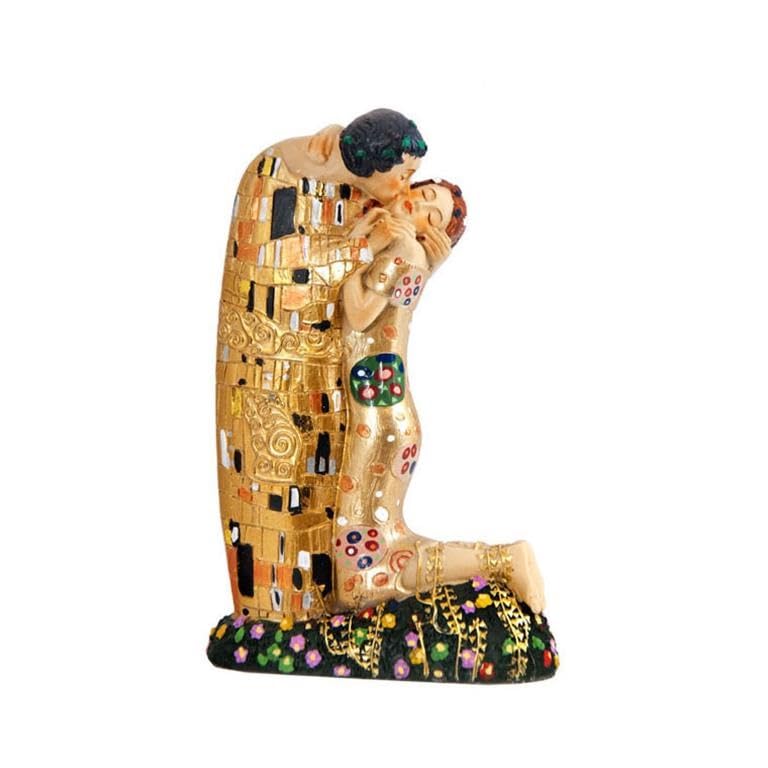 Figurine Baiser de Klimt résine de 12 cm décoration salon