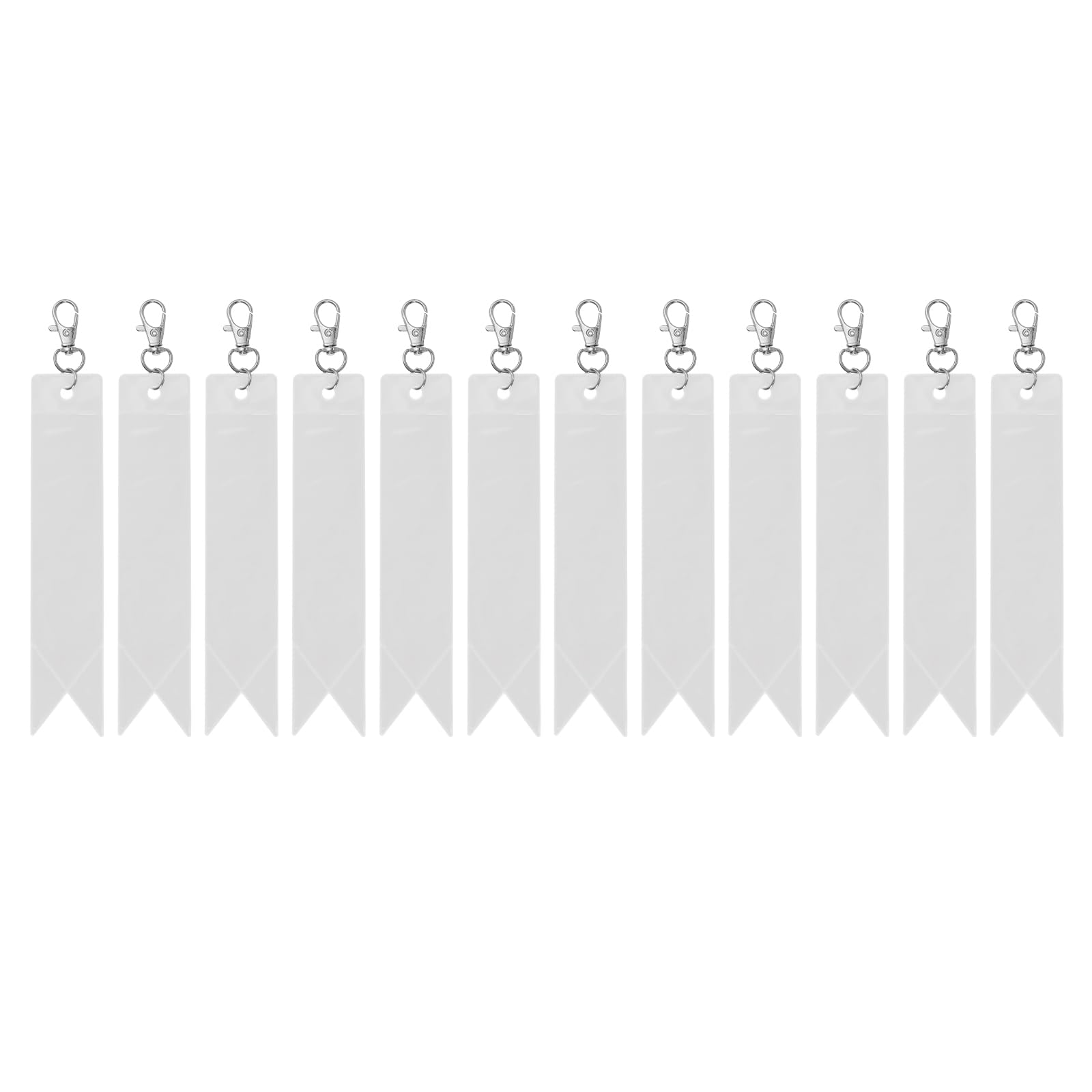 PATIKIL Reflective Keychain Tags, 12 Pack Safety Reflector Tag Reflective Pendant PVC Reflector Gear Keychain for Backpack Cycling Walking, Silver-white