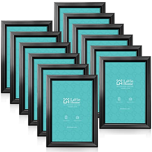Lavie Home 4X6 Picture Frames (12 Pack, Black) Simple Designed Photo Frame With High Definition Glass For Wall Mount & Table Top Display, Set Of 12 Classic Collection #TOP20