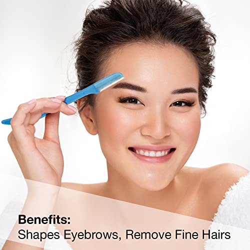 Nylea 3-Pack Eyebrow Razor Trimmer For Women Face [Extra Precision] Peach Fuzz Remover | Disposable Dermaplane Facial Hair Shaper | Dermaplaning Shaving Removal Tool - Facial Shave Shaver Blades #TOP2