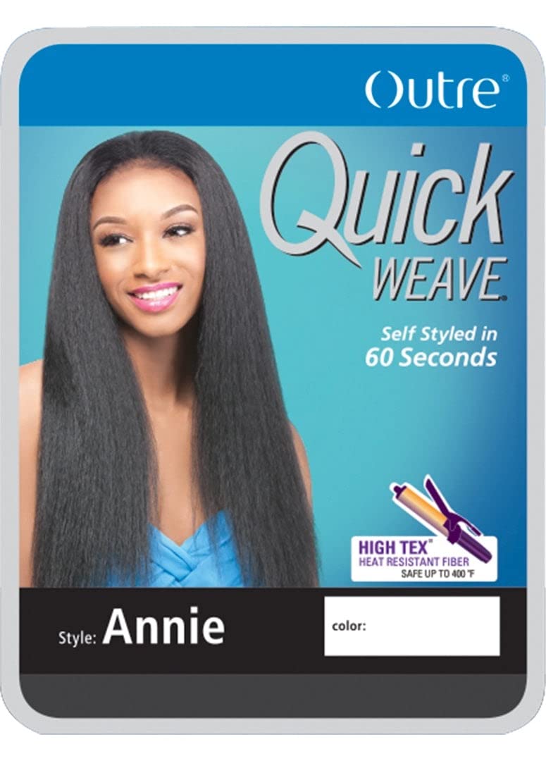 Outre Annie Quick Weave Synthetic Hair Half Wig Long Yaky Straight (Color - S1B/BU)