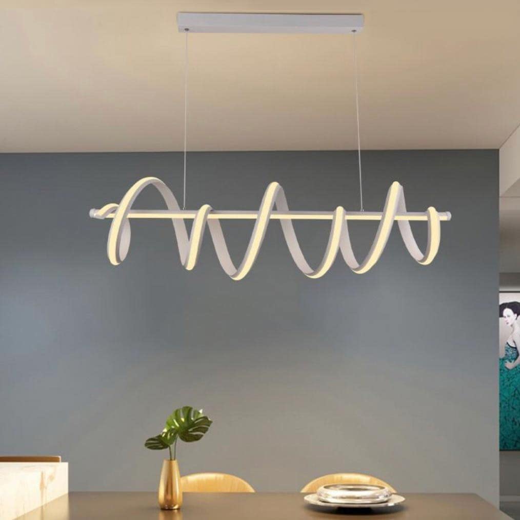Lampadario Led Sospensione, Lampada a sospensione Moderna, 105cm Tavolo da pranzo Lampadario, Lineare Sospensione 4800 Lumen LED CCT da 3000K a 6500K luce calda, luce naturale, luce fredda