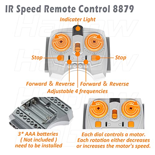 Habow PF 43 PCS 45Pcs Power-Function Technic-Parts Kit M/L/Xl/Servo/Train-Motor Ir Speed Remote Control Battery Box Ir Receiver Extension Wire Light Cord Control Switch Compatible With Lego-Motor-Kit. thumb #1