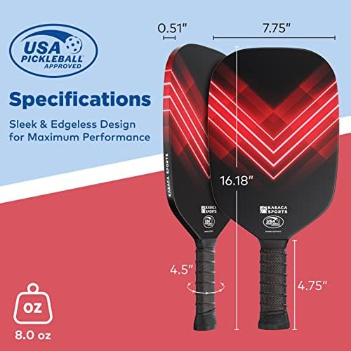 Kasaca Pickleball Paddles, USAPA Carbon Fiber Pickleball Paddle With Pickle Ball Paddle Cover