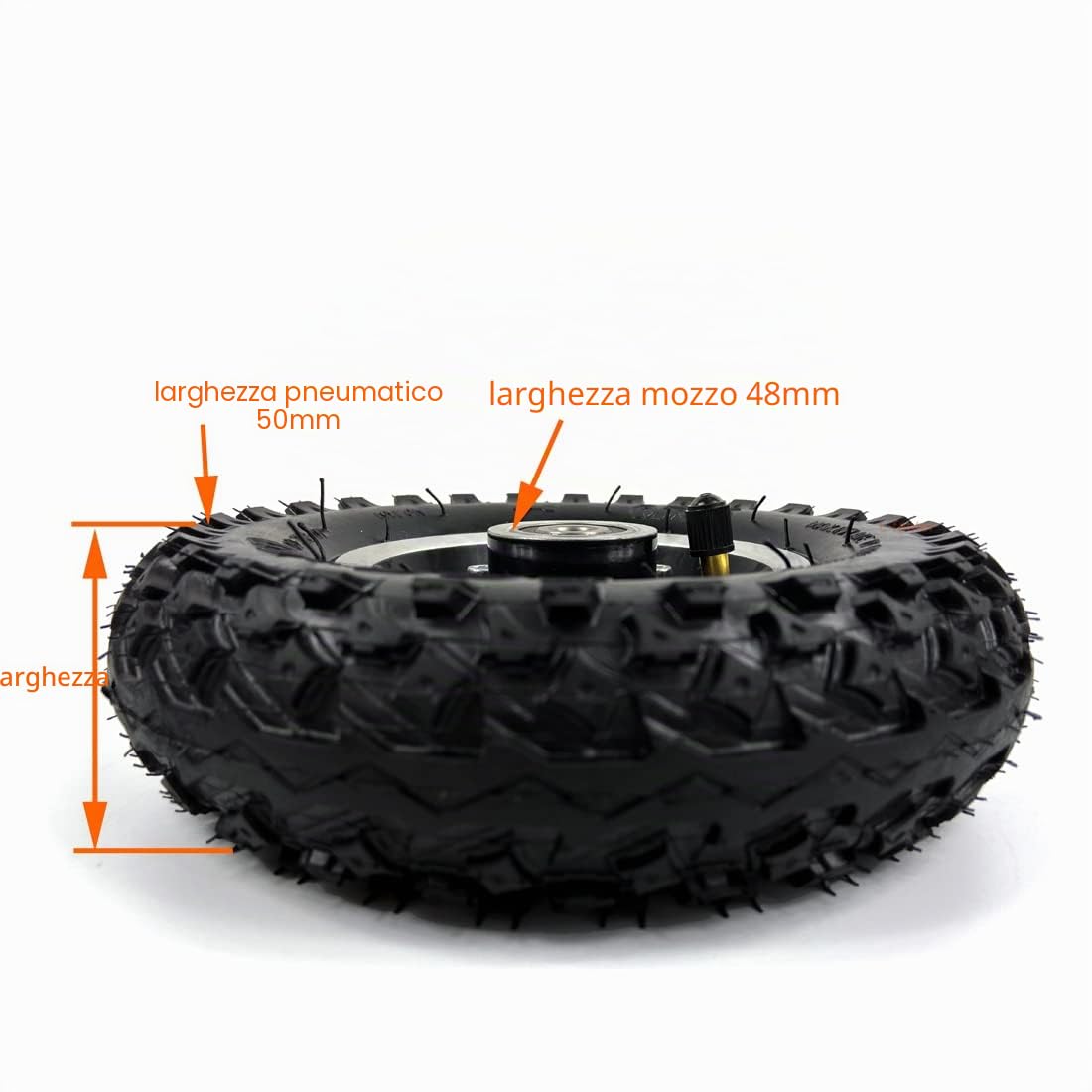 Ruota pneumatica 200x50 con la gomma fuoristrada per il motorino di montagna e lo skateboard della montagna