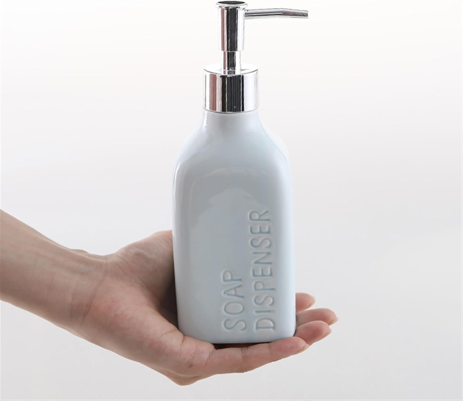 Wiederverwendbar 350 ml 11,83 oz Kleiner Seifenspender für Bad und Küche, Keramik-Pressspenderflasche, Shampoo-Duschgel-Flasche Langlebig