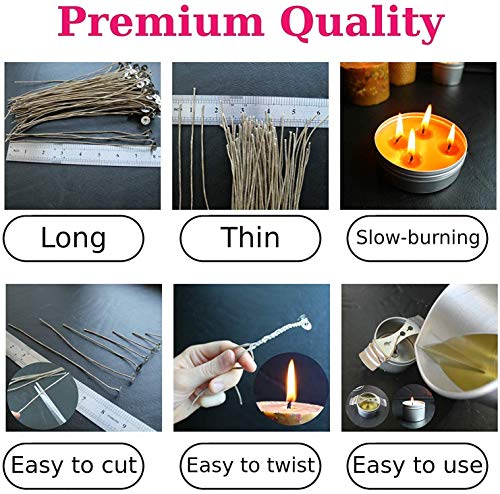 Cozyours 8 Inch Hemp Candle Wicks With Centering Device (50/1 Pack), Pre-Waxed By 100% Natural Beeswax #TOP5