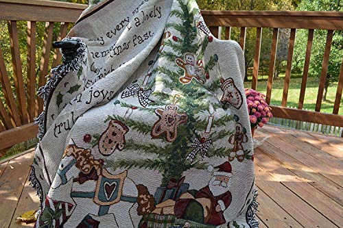 Tache White Christmas Morning Tree With Presents Woven Tapestry Throw Blanket 50" X 60" #TOP2