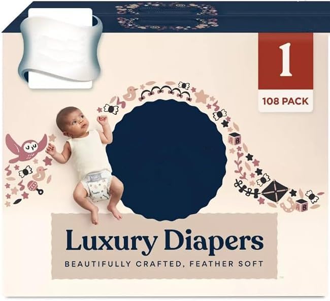 Image of Luxury Baby Diapers Size 1,108 Count, Soft & Absorbent (Pack of 1)