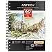 ARTEZA Mixed Media Sketchbook, 5.5 x 8.5 Inches, Pack of 1, 60 Sheets, Micro-Perforated Spiral-Bound Paper Pad for Wet and Dry Media
