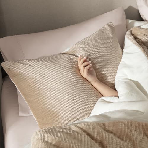 Image of UGG Remina Twin Comforter Set 4 Piece Bed in a Bag with Throw Blanket, Decorative Pillow Sham and Reversible Comforter Hypoallergenic Washable College Dorm Bedding, Twin XL, Brown Birch