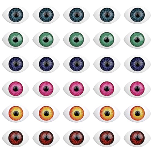 Exceart 100 ovale Puppenaugen, realistische Harz-Augen, Bastelaugen,...
