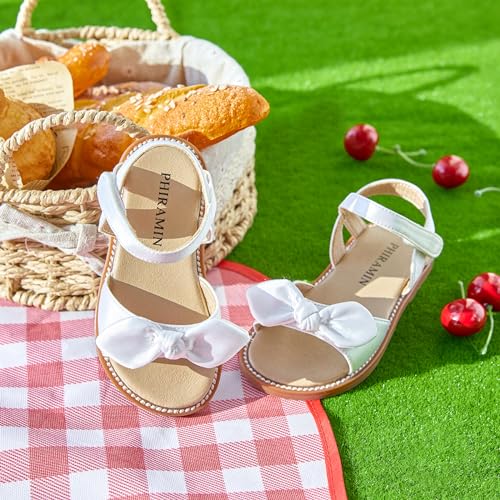 Image of PHIRAMIN Toddler Flower Girl Sandals - Girl Dress Shoes Toddler Little Kid Wedding Party