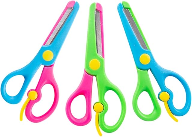 VGOODALL 3PCS 2 Color Safety Scissors DIY Pre-School Training Toys for Children Student Teacher Craft Production