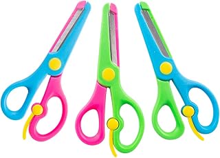 VGOODALL 3PCS Colour Safety Scissors DIY Pre-School Training Toys Gifts for Right Left Hand Children Student Teacher Offices Craft Paper Cutiing