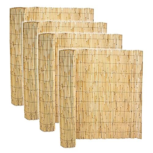 Lot de 4 canisse en bambou, clôture de jardin, couverture de protection contre le vent et le soleil - Profondeur 150 x Longueur 500 cm
