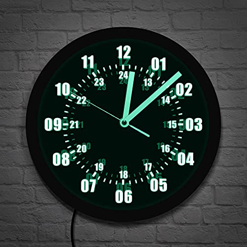The Geeky Days Military Time 24 Hours Display Neon Sign Wall Clock With Led Backlight Military World Time Zone Amateur Neon Sign Led Wall Clock #TOP6