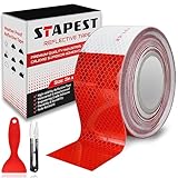 STAPEST DOT Reflective Tape Red & White, 2Inch x 160Feet - High Visibility Trailer Reflective Tape Outdoor Waterproof and Weather Resistant – Suitable for Trucks and Cars