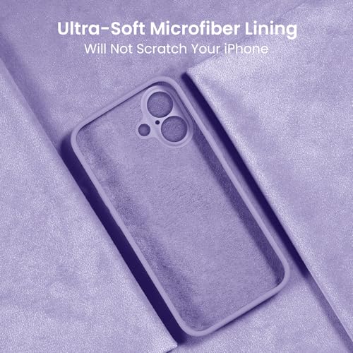 Image of FireNova Designed for iPhone 16 Case, Silicone Upgraded [Camera Protection] Phone Case, Soft Anti-Scratch Microfiber Lining Inside, 6.1 inch, Clove Purple