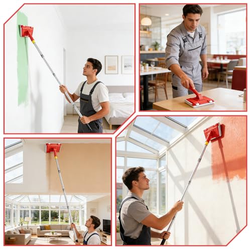 Rouleau de peinture rechargeable NAVESO pour repeindre un plafond - 8