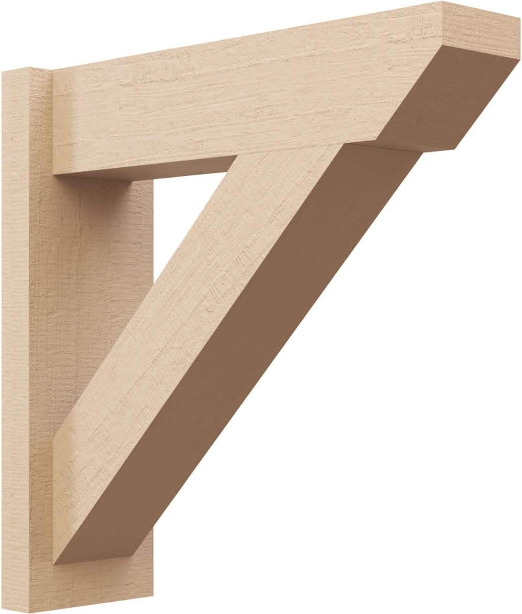 Ekena Millwork 6"W x 26"D x 38"H Traditional Slat Rough Cedar Woodgrain TimberThane Outlooker, Primed Tan
