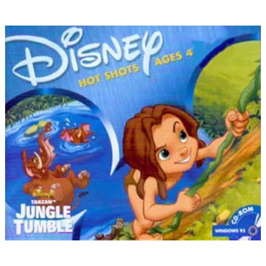 Disney's Hot Shots Tarzan Jungle Tumble - Ages 4-8 - VIDEO GAME - Windows 95, 98, 98SE, ME.