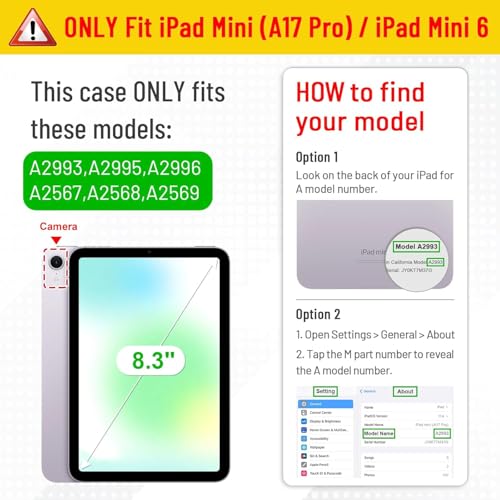 Image of TGK 360 Rotatable Smart Flip Cover for iPad mini 7 Case A17 Pro 2024, iPad mini 7th /6th Generation 8.3 inch (Green)