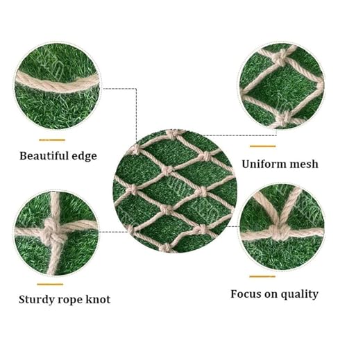 Rete da Arrampicata per Interni - Rete anticaduta in Corda Spessa 8 mm, Maglia da 12 cm per Parco Giochi all'aperto, Rete da Giardino in Canapa Resistente, Attrezzatura da Gioco per la sicur