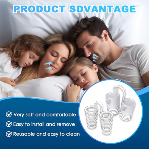 8 PCS Schnarchstopper, Anti Schnarch Nasenspreizer, Schnarchstopper für Männer und Frauen, Wiederverwendbares Anti Schnarch, Schnarchgerät Zur Schnarchreduzierung