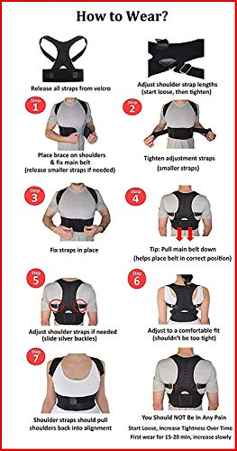 10Pcs Magnets Back Support Belt For Posture Correction And Back Pain Support - Unisex (S, Black) #TOP5