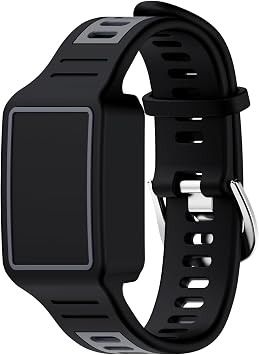 for Amazfit Helio Fitness Tracker Silicone Strap,Replacement Strap Compatible with Amazfit Helio Fitness Tracker,Soft Lighweight Scratch-Proof Replacement Strap Accessories Black Gray