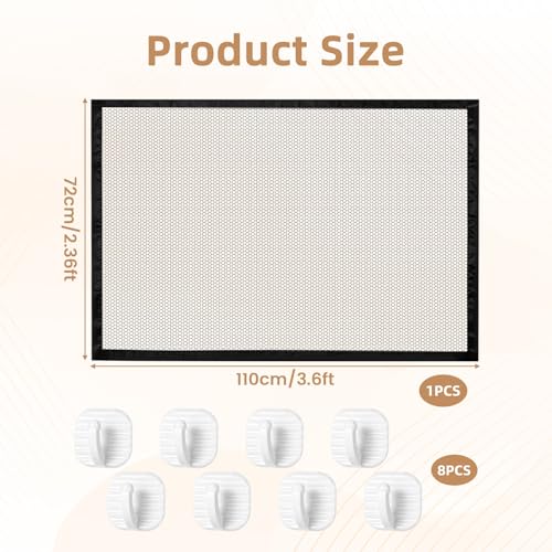 Absperrgitter Hund, Türgitter Hunde & Katze, Treppenschutzgitter Ohne Bohren, Türschutzgitter Ohne Bohren, Hundegitter Wohnung für Kleine Haustiere für Zuhause & Reisen, 110×72 cm mit 4 Klebehaken