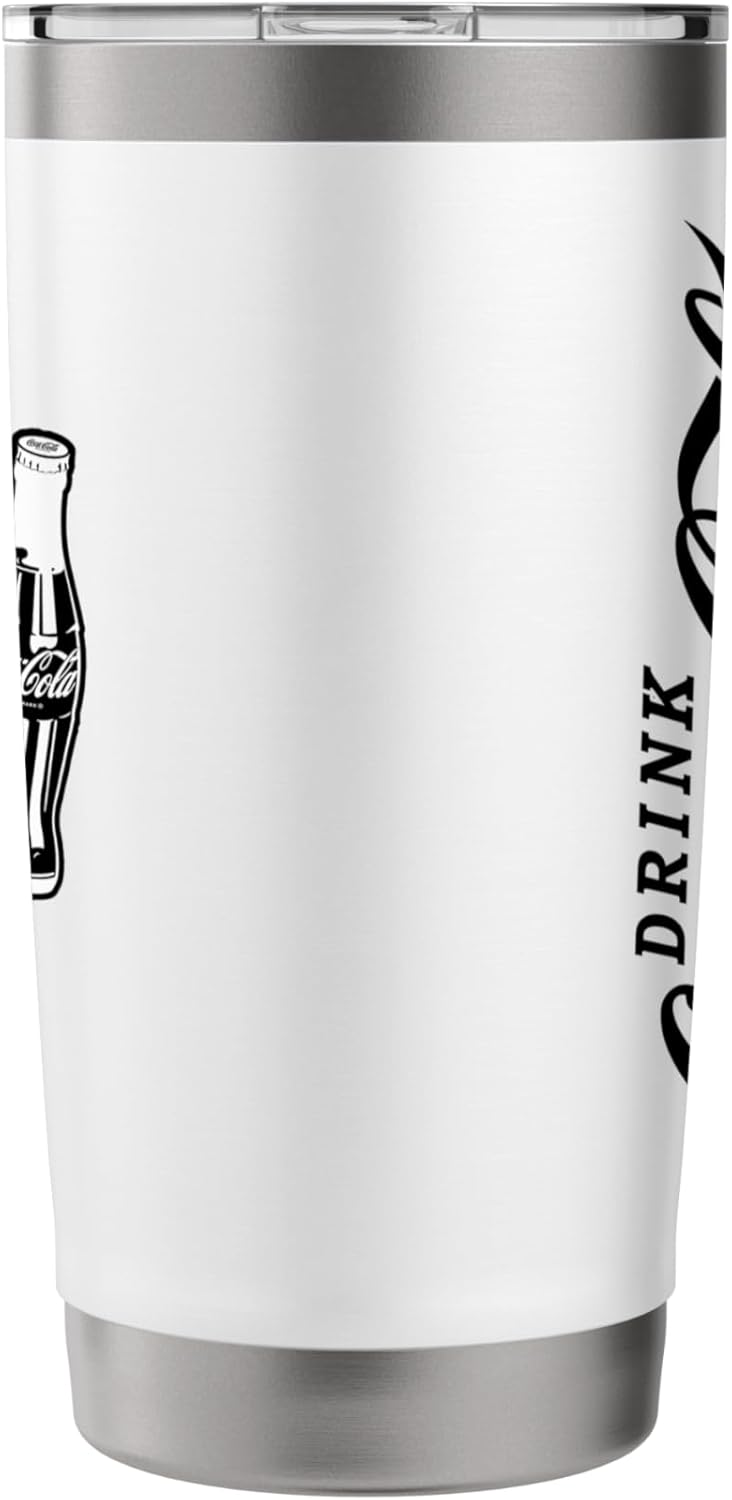 Coca-Cola Vintage White Drink Logo Bottle Stainless Steel Insulated Tumbler - Image 4