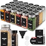 Deco haus® Gewürzgläser eckig mit Schraubkappe 24er Set [+Etiketten & Streueinsatz...