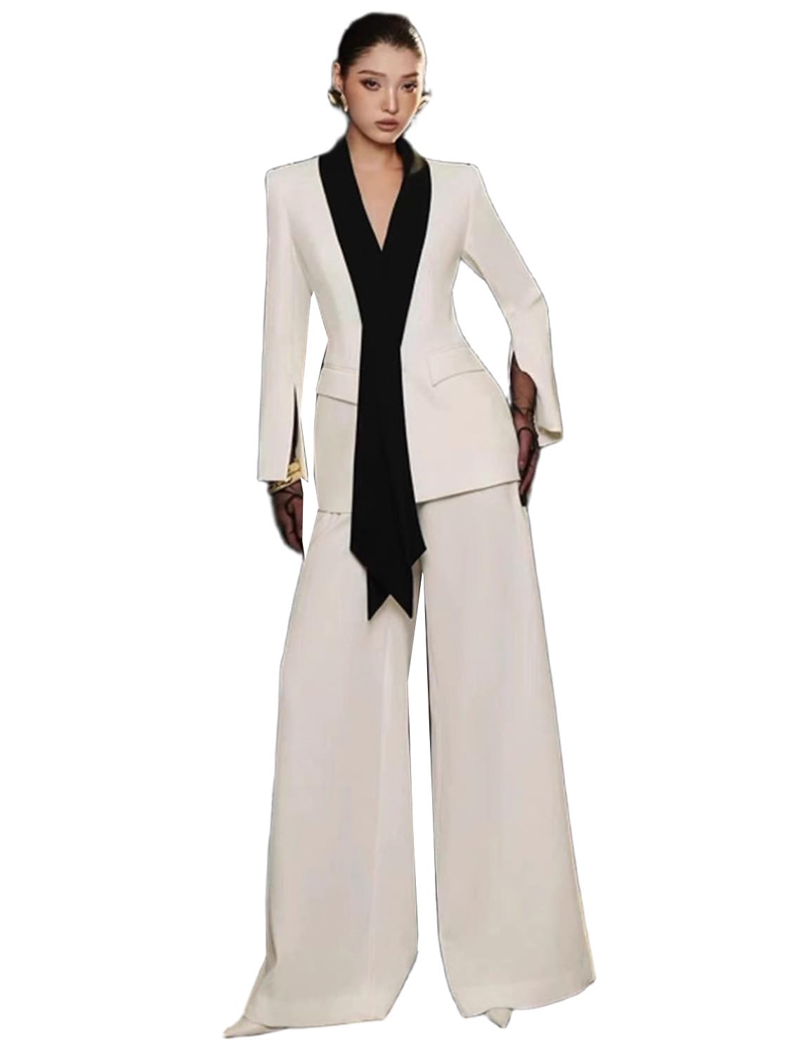 Womens Suit Two Pieces Shawl Lapel Tuxedo Jacket Pants Prom Business Formal Wear Outfit