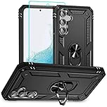 Aozuoton for Samsung A54 5G Case, Galaxy A54 Phone Case with HD Screen Protector, [Military Grade 16ft. Drop Tested] Ring Shockproof Protective Phone Case for Samsung Galaxy A54 5G,Black