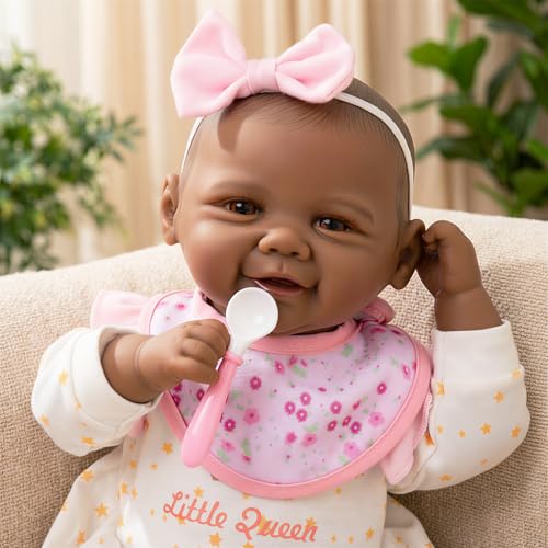 Muñeca Bebé Reborn Negra KSBD 17 Pulgadas con Accesorios miniatura 1