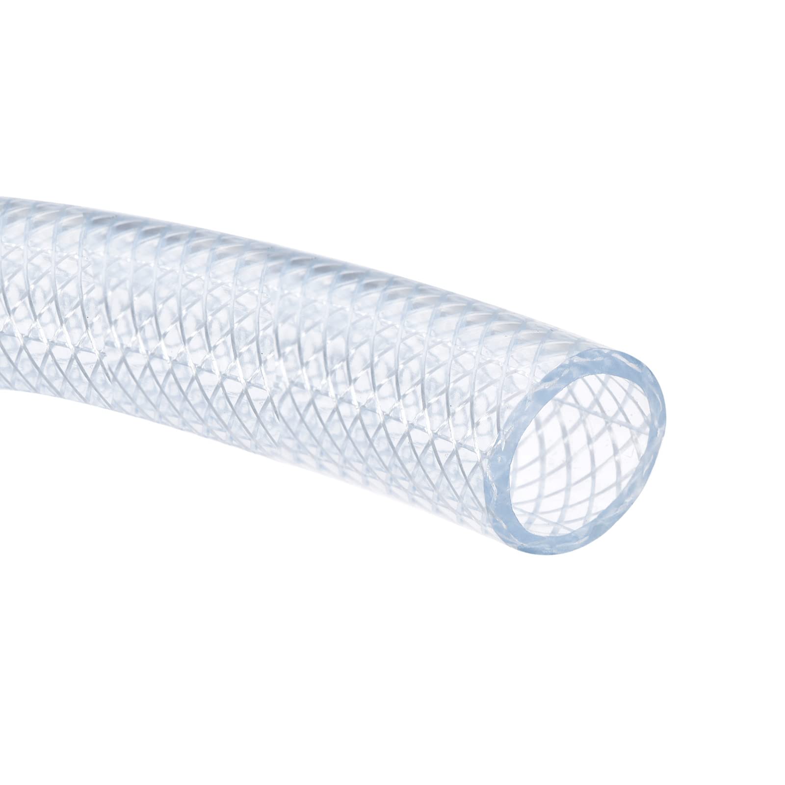 M METERXITY 2 Pack PVC Tubing - Flexible Braided Hose Tube Apply to Air Lines Oil Water(3/4" ID, 9.8 Ft Length, Clear)