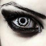 Weiß schwarze farbige Kontaktlinsen für Halloween Walküren Kostüm Farblinsen in weiß schwarz + gratis Kontaktlinsen Behälter Model: Valkyrie