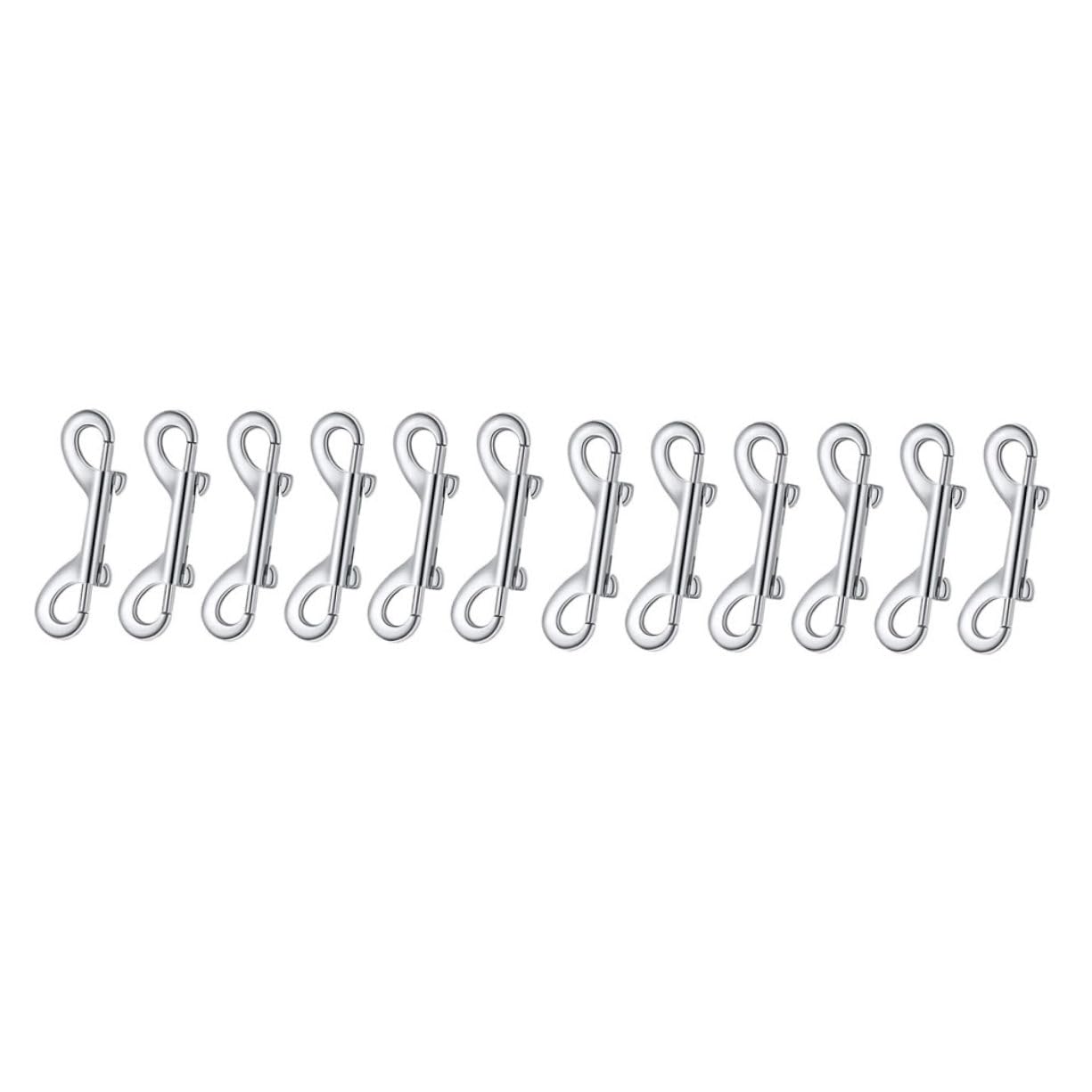 STOBAZA 12pcs Double Hook Double Ended Bolts Swivel Hooks Clips Dog Hanging Hooks Shackle Bolt Snap Hook Six Hook Hooks for Hanging Heavy Duty Clips Chain Wall Hooks Metal Silver