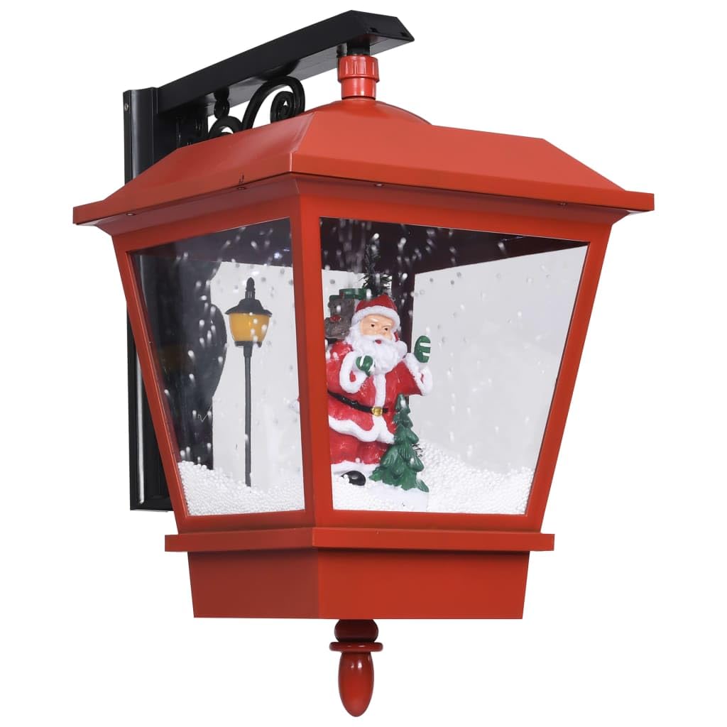 vidaXL Weihnachten Wandleuchte mit LED-Licht Weihnachtsmann Wandlaterne Laterne Wandlampe Weihnachtslaterne Weihnachtsdeko Rot 40x27x45cm