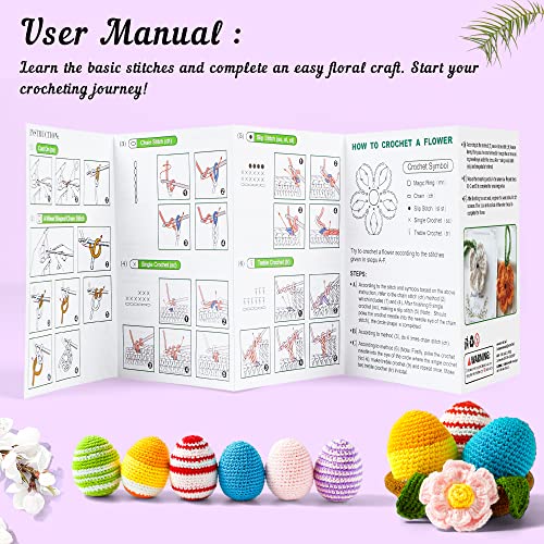 Image of Inscraft Crochet Yarn Kit for Beginners Adults & Kids, Includes 1650 Yards 30 Colors Acrylic Skeins, Hooks, Purple Bag etc, Make Amigurumi & Crocheting Projects, Starter Set for Professionals