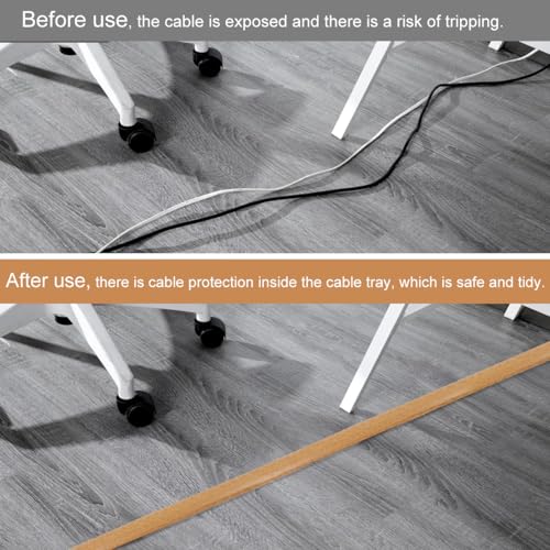 Image of HASTHIP 6.6FT Floor Cord Cover Self Adhesive Cord Hider Floor Cable Management Electric Cord Covers Cuttable Cord Protector Sleeve PVC Rubber Cable Protector Power Cable Protector