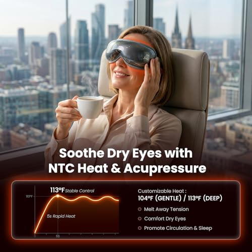 Image of BOB AND BRAD Eye Massager with Heat and Cooling, FSA Eligible HSA, EyeOasis 3 Eye Massager for Migraine, Heated Eye Mask for Dry Eye Headache Relief Sleep Improve, Birthday Gifts for Women Men Husband