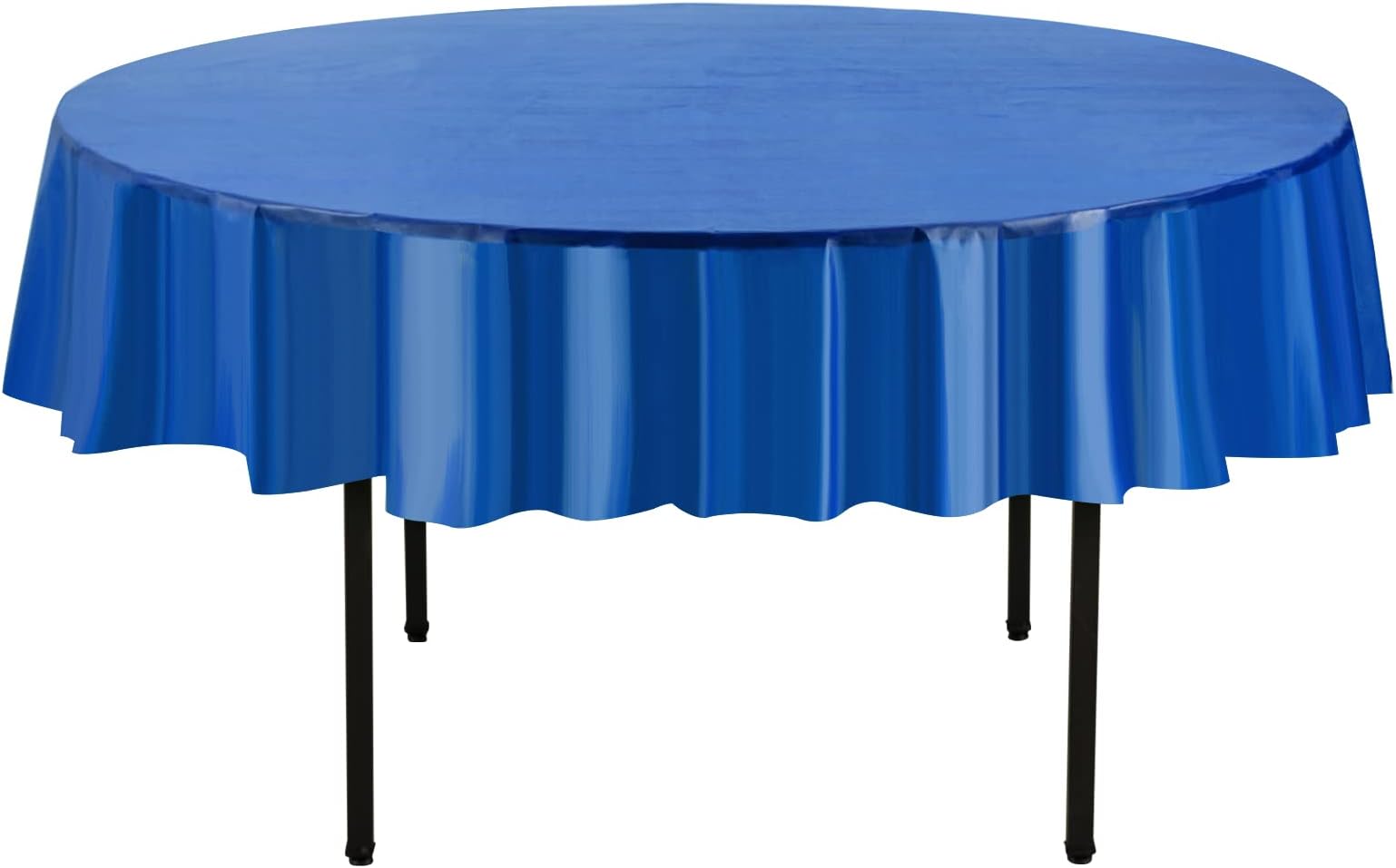 Royal Blue 12 Pack Premium Round Disposable Plastic Tablecloth - 84 Inch Round Plastic Table Cloths for Parties Disposable Tablecloth - Round Plastic Tablecloth - Blue Round Tablecloth by Eleclassi